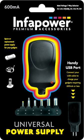 Infapower 600mA Universal Power Supply