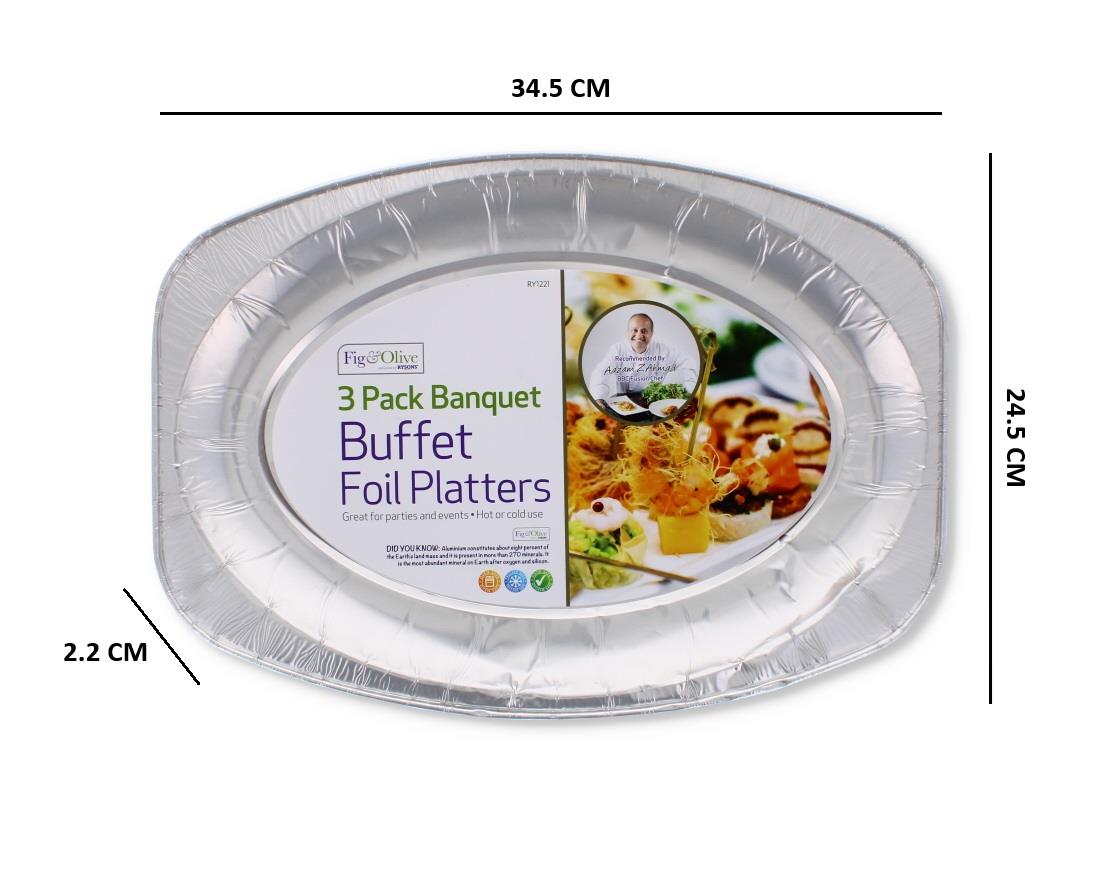 3PK BUFFET FOIL PLATTERS