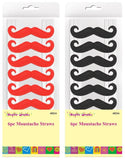6PC ASSORTED MOUSTACHE STRAW