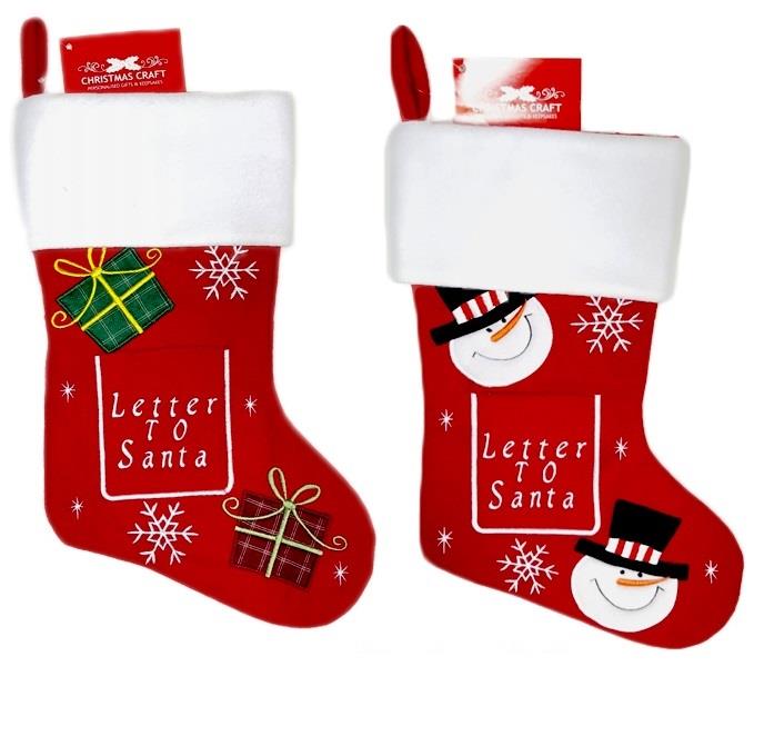 CHRISTMAS CRAFT STOCKING RED
