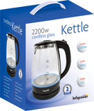 Infapower 2200W Glass Cordless Kettle