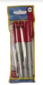 3PK PERMANENT MARKER STATIONERY SET METALLIC RUBY