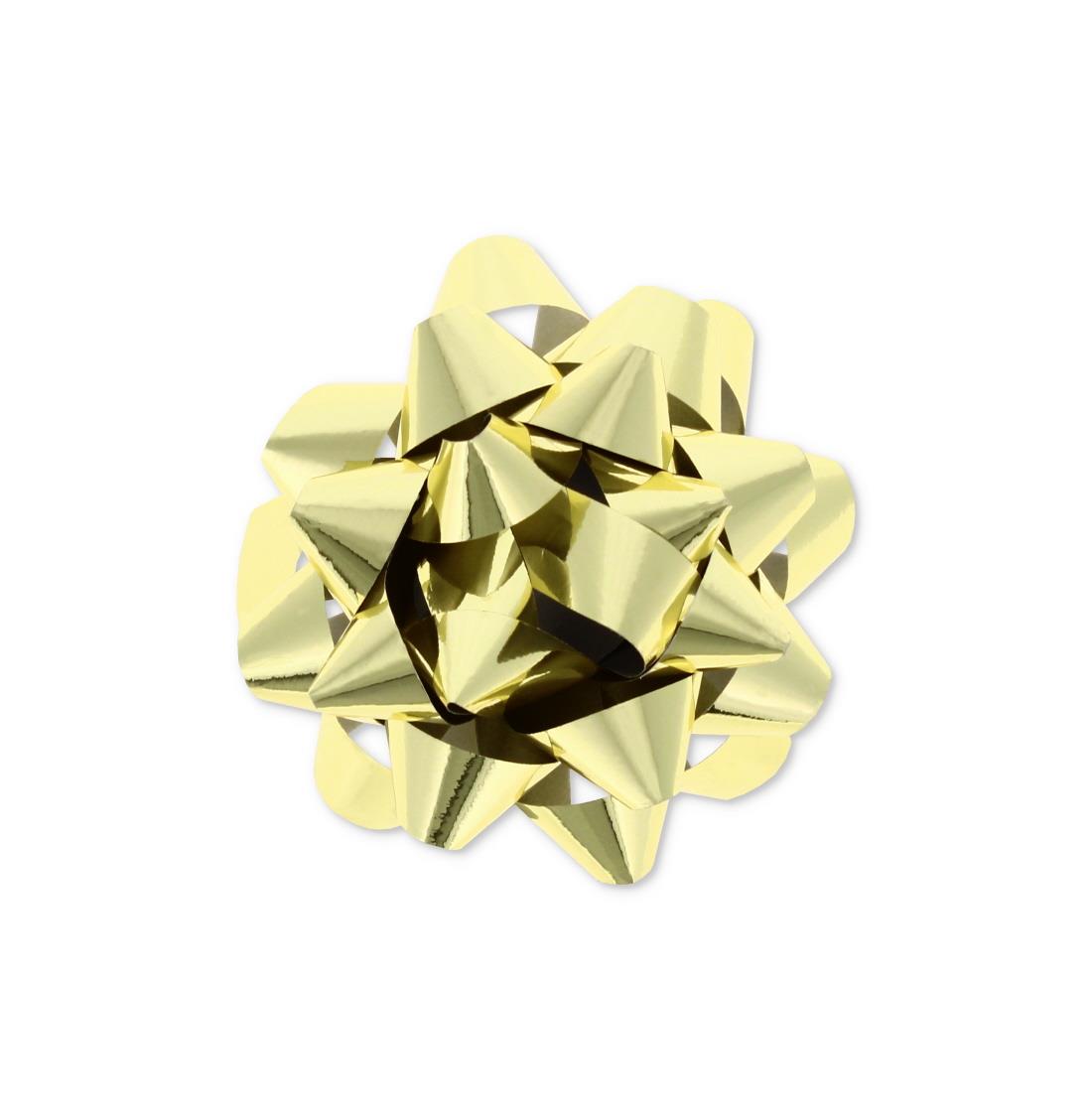 GOLD BRASS SHINE GIFT BOW 6.3CM