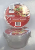 MAX HOUSE WARES 700ML ROUND FOOD STORAGE CONTAINERS WITH LIDS 4 PACK CLEAR