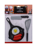 ASSORTED FRYING PAN W/UTENSILS TOY