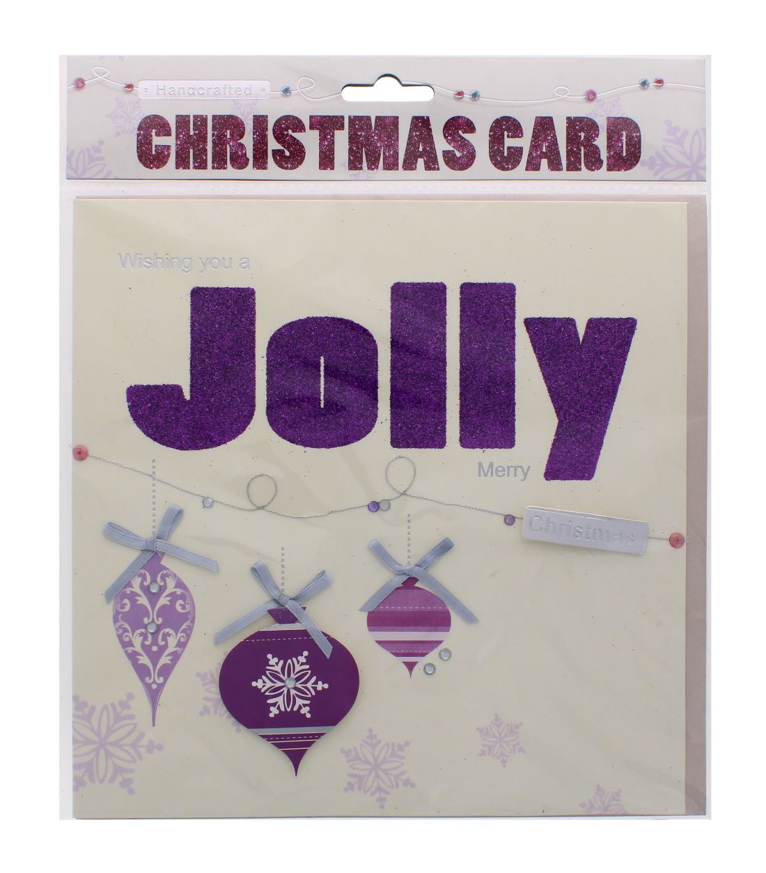 HANDCRAFTED CARD GLITTERED - JOLLY