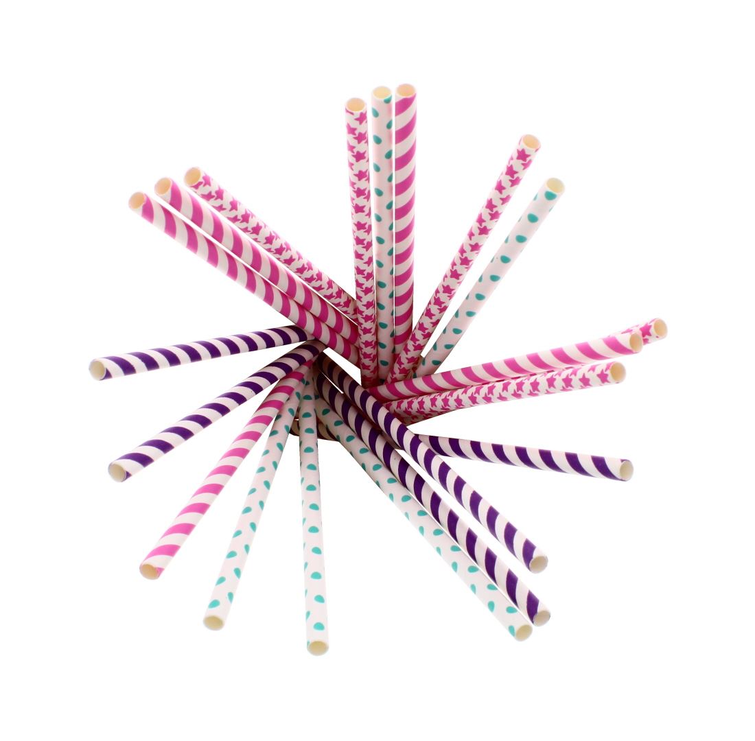 20PK PAPER STRAWS UNICORN