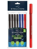 7PK ASSORTED STALLION PULL CAP GEL PENS