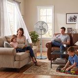 Infapower 16" Chrome High Velocity Pedestal Fan | Metal Floor Fan | Adjustable Height | 3 Speed
