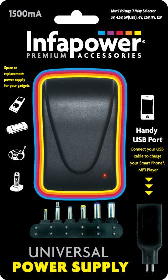 Infapower 1500mA Universal Power Supply
