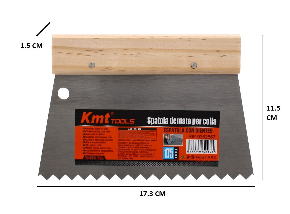 175MM NOTCHED TROWEL
