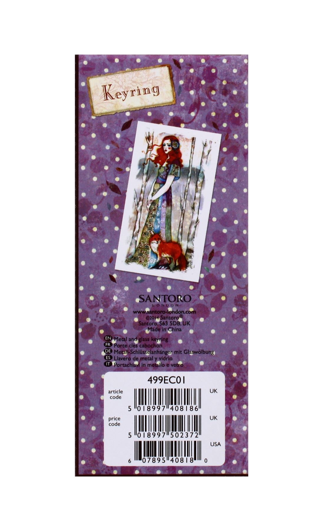 SANTORO OVAL METAL & GLASS PRINCESS & OWL