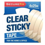 4PK CLEAR STICKY TAPE- 25 MTR