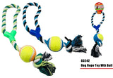 PET BUDDIES DOG ROPE TOY WITH TENNIS BALL