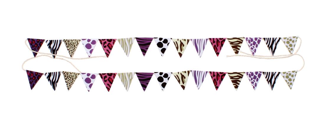 2PK MINI PENNANT FLAGS SAFARI