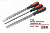 3PK ASSORTED 200MM HEAVY DUTY WOOD RASP SET