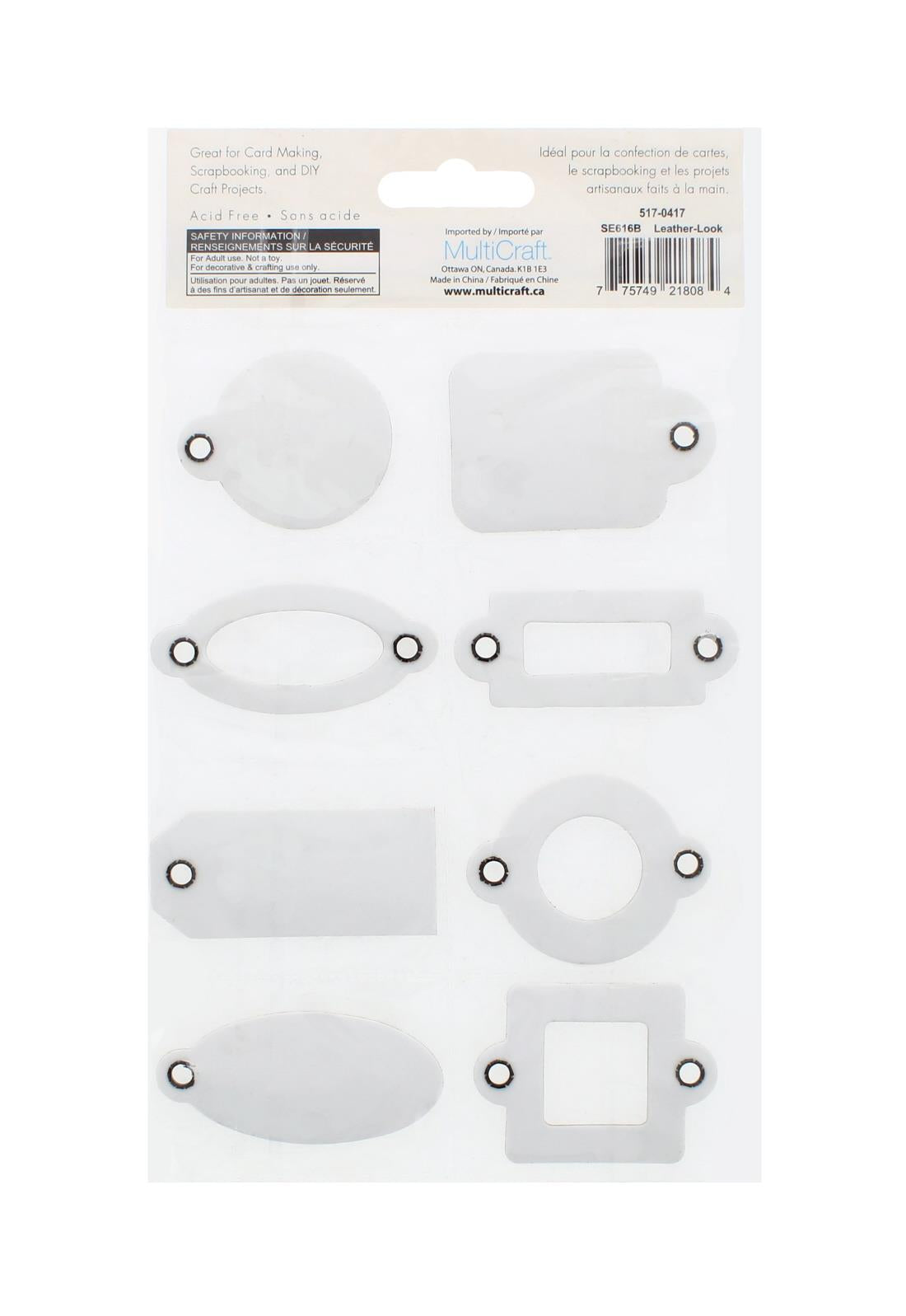 8 PC TAG MEDLEY LEATHER-LOOK