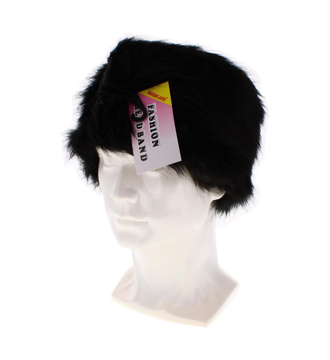 BLACK FUR HEADBAND