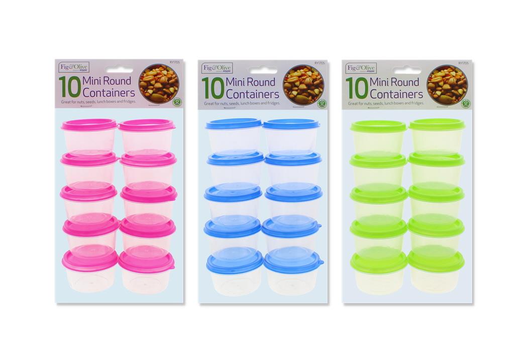 10PC  MINI ROUND STORAGE CONTAINERS