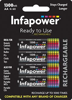 Infapower AA 1300mAh (4) Ni-Mh