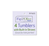 RYSONS 4PC TUMBLERS W/STRAW