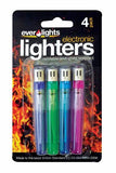 4PK REFILLABLE ELECTRONIC LIGHTERS