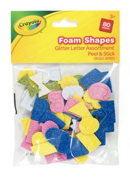80PK CRAYOLA GLITTER LETTER FOAM
