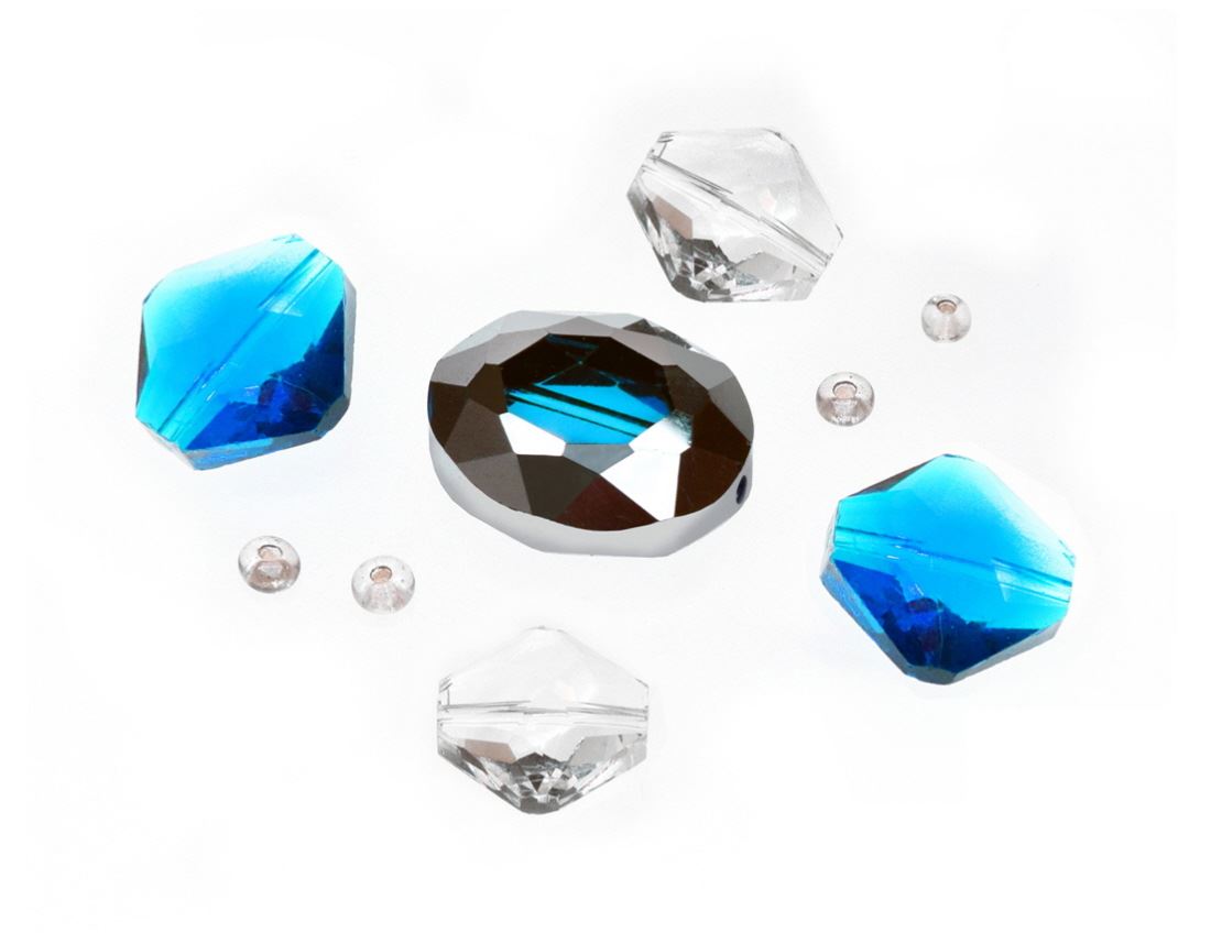 DIAMOND GLASS BEADS TURQUOISE
