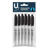 7PK- BULLET POINT PERMANENT MARKERS - BLACK