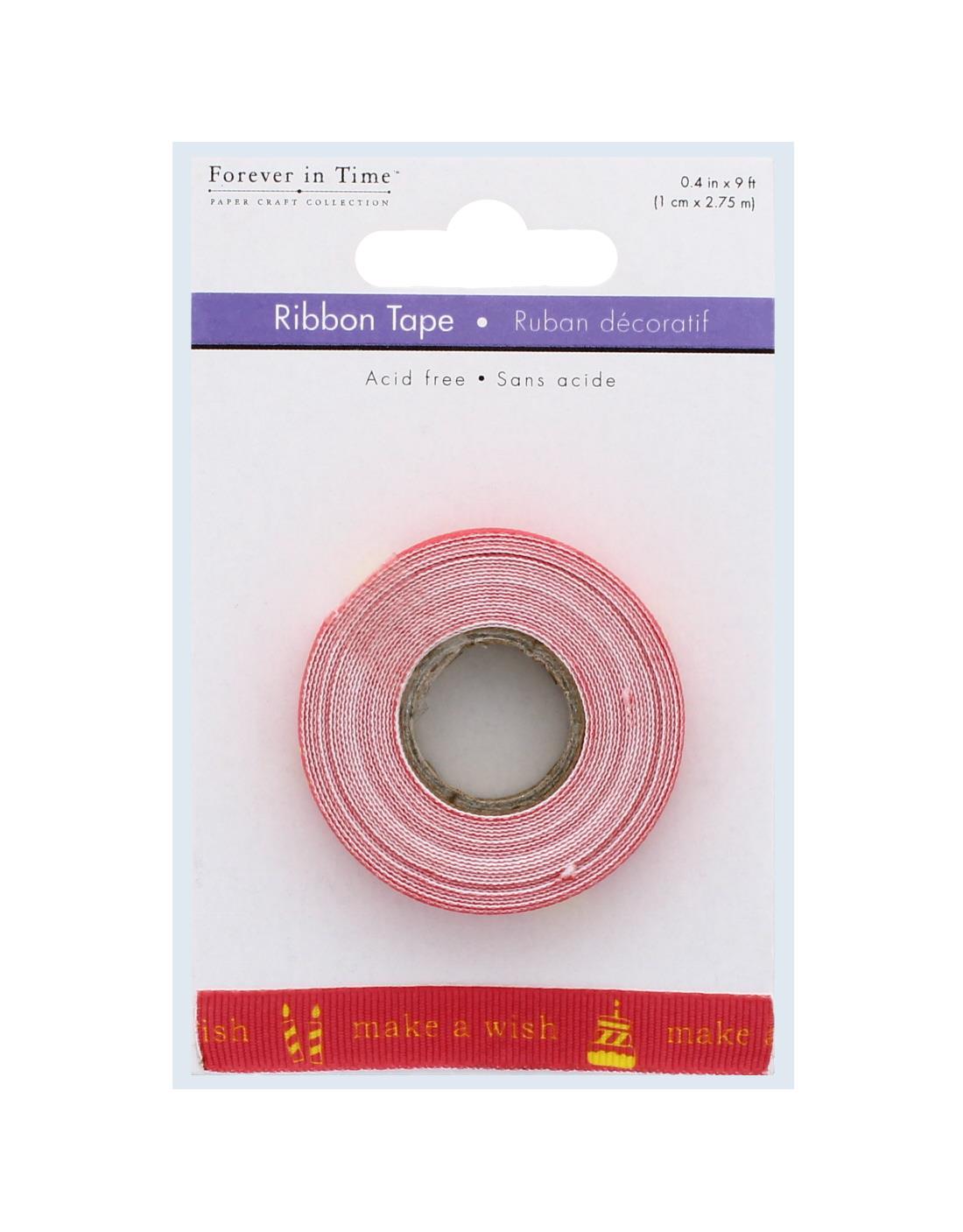 RIBBON TAPE MAKE A WISH PINK 1CMx2.75M
