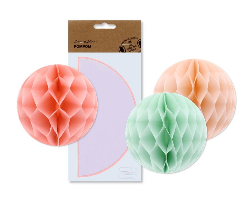 ASSORTED PAPER POM POM DECORATION