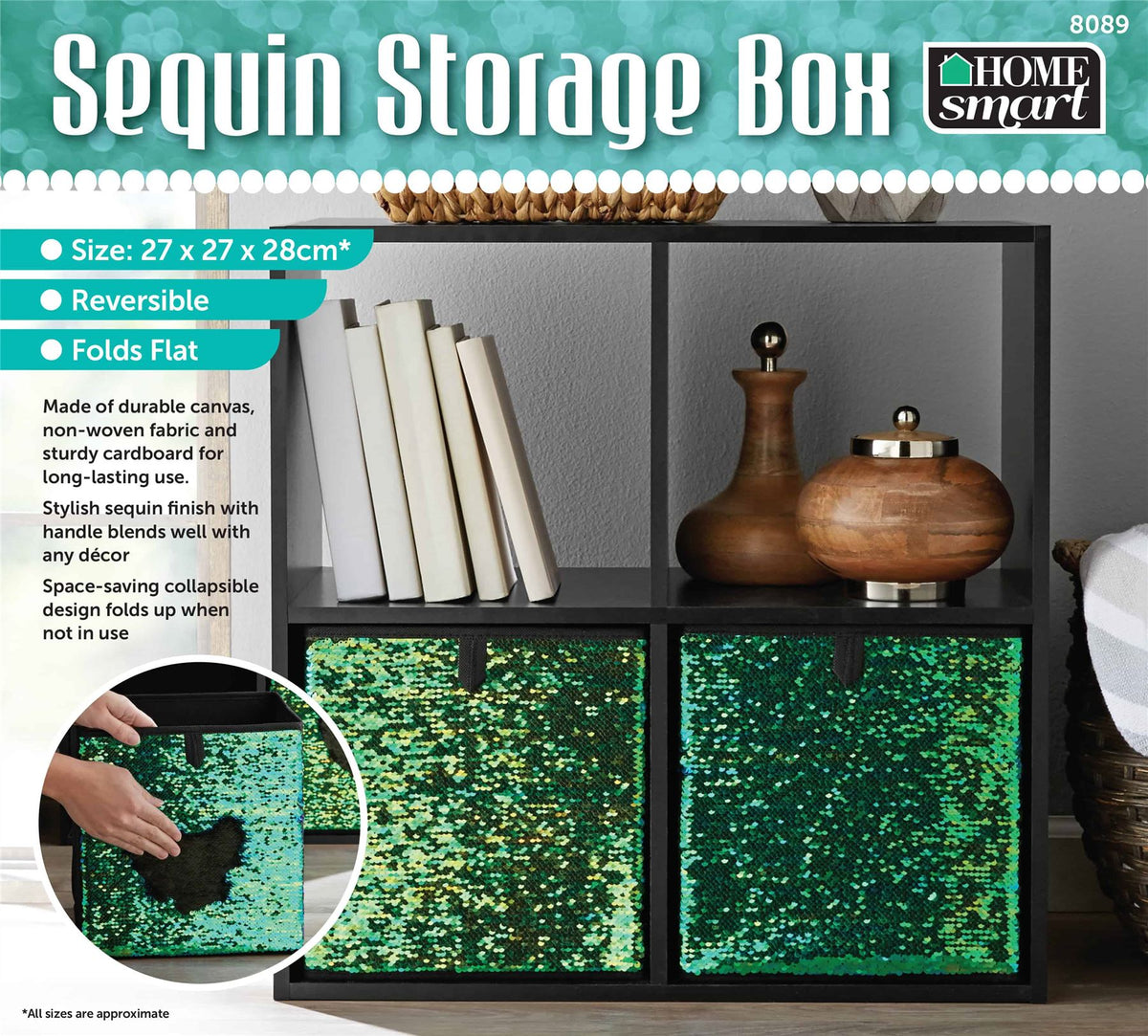 SEQUIN BIN TEAL