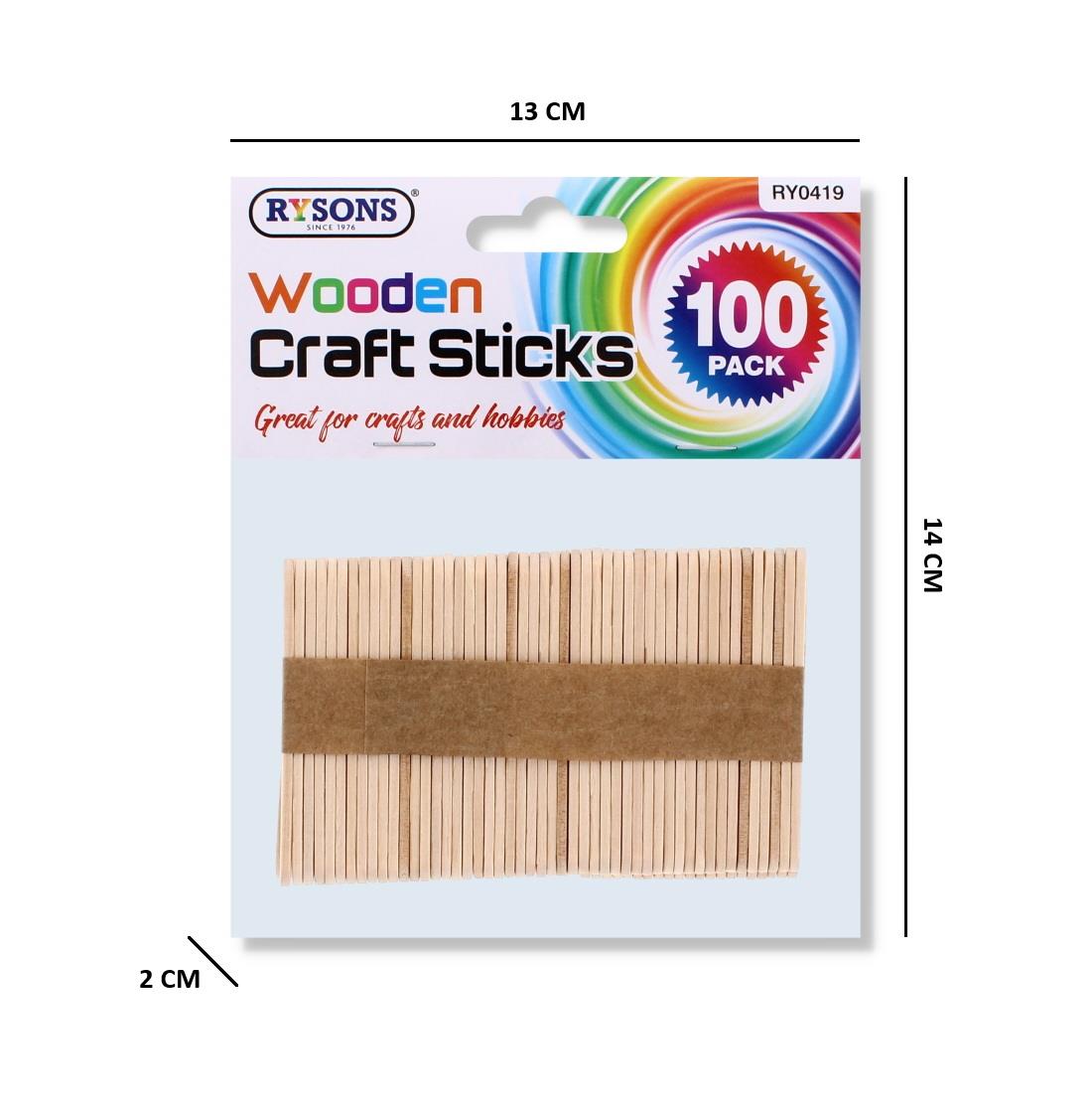 100 PK SML POPSICLE WOODEN CRAFT STICKS