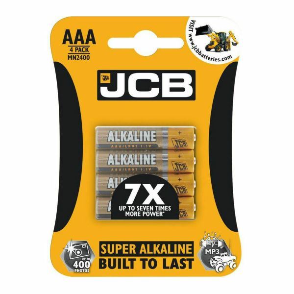 JCB AAA SUPER ALKALINE BATTERIES 4 PACK