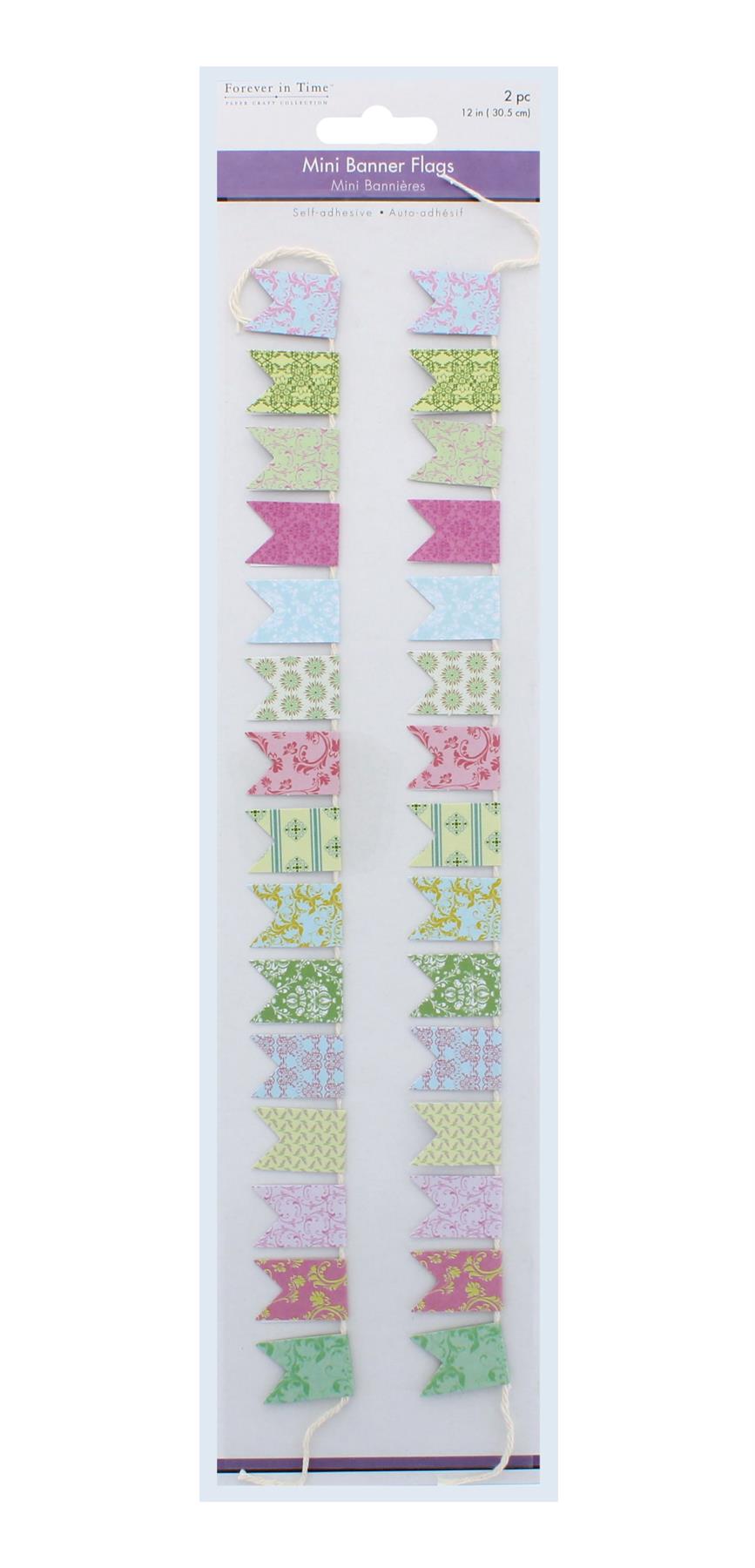 2PK MINI PENNANT FLAGS VINTAGE CHIC