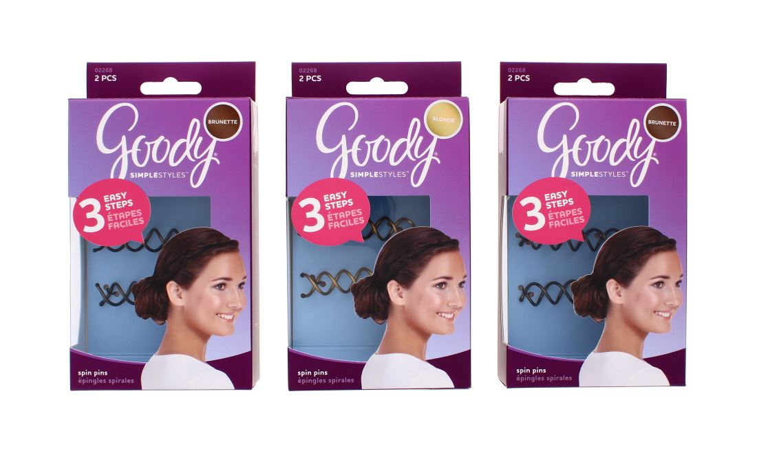 GOODY 2PK ASSORTED LARGE SPIN PINS