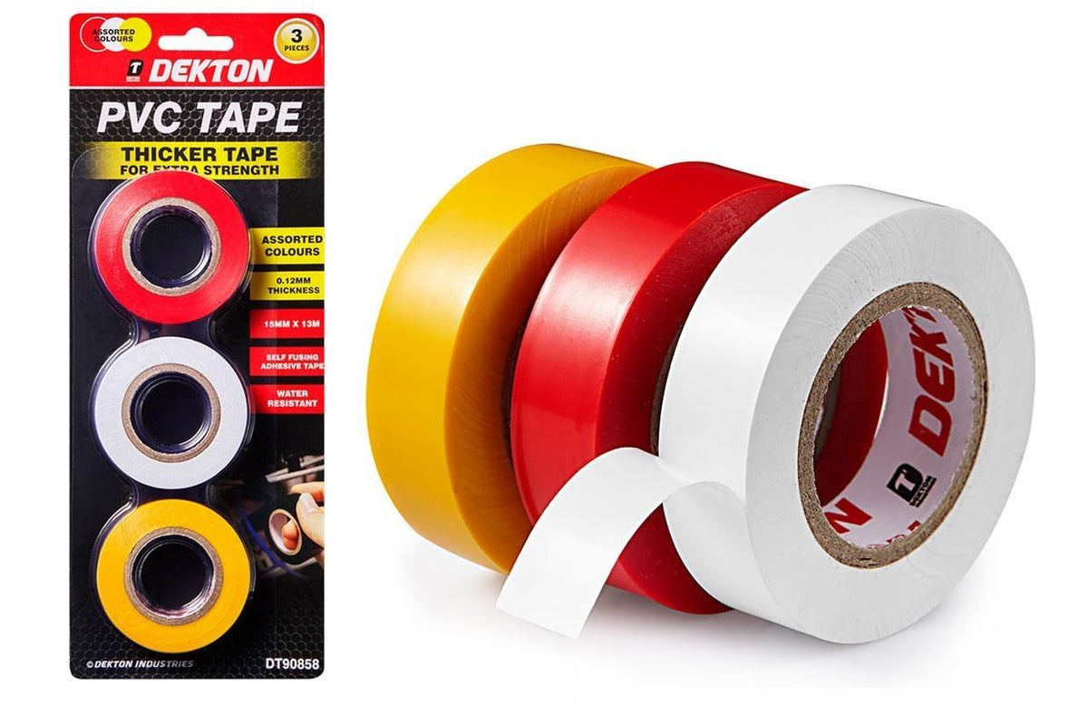 3PK ASSORTED DEKTON PVC FUSING ADHESIVE TAPE 13M