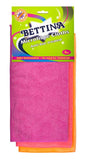 3PK ASSORTED BETTINA ANTI-BACTERIAL MICROFIBRE CLOTHS